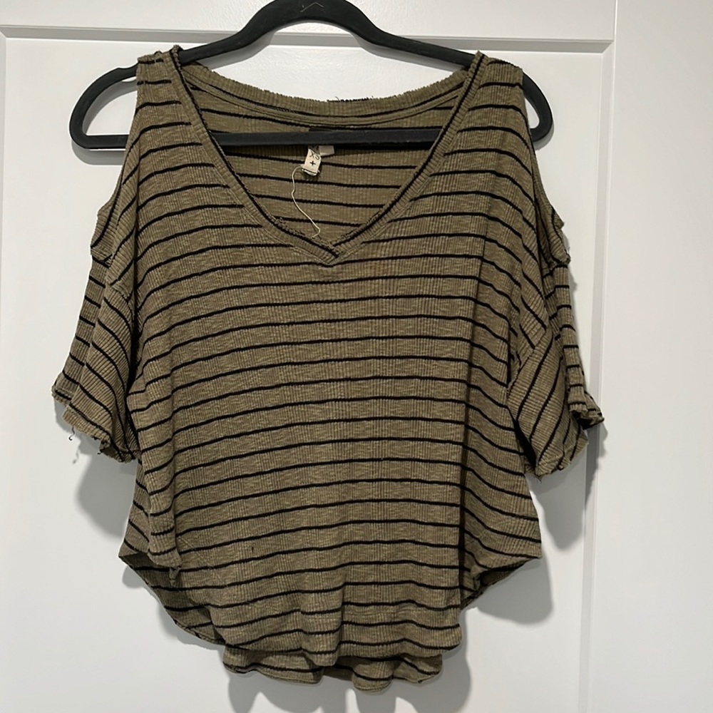 Free people open shoulder tee